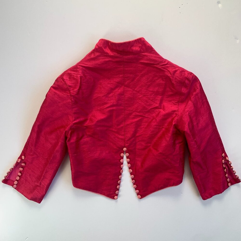Raw Silk Bolero Jacket Crop Top Nancy Sinoway - Picture 2 of 2